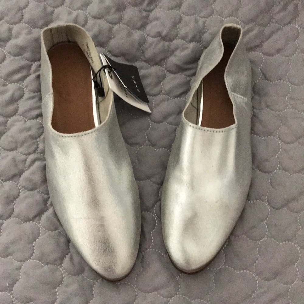 Zara leather shoes silver